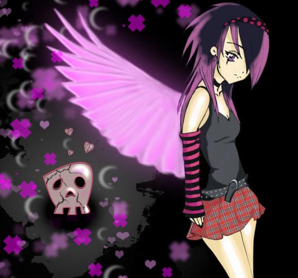 Emo Angel Girl COLOR by GerBo